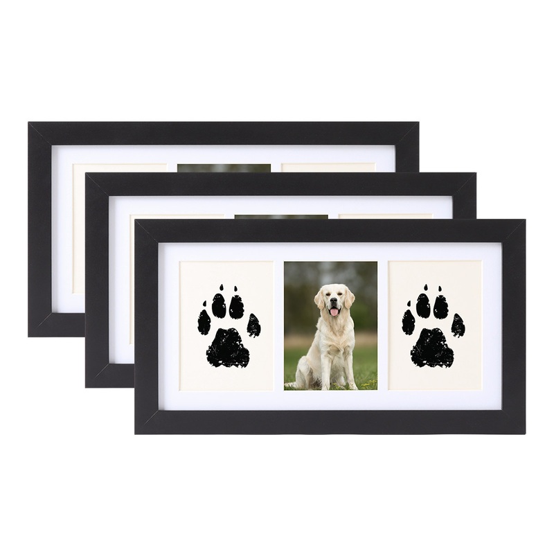 1跨境三连宠物猫狗爪印印DIY可宝宝挂周岁挂饰可摆纪念手足框相框
