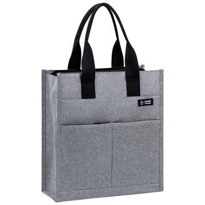 重要会议公文包可定制logo竖款带水杯位商务电脑包大容量帆布拉链文件收纳袋学生补习袋档案包通勤出差手提袋