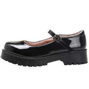 真皮英伦风小皮鞋女jk鞋子2025春秋新款乐福鞋厚底玛丽珍黑色单鞋