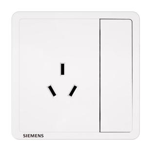 西门子开关插座面板 致典雅白86型家用10A三孔三极插座带开关面板