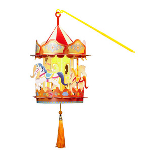 马年新款儿童手提灯笼手工diy制作材料包新年旋转花灯春节灯笼