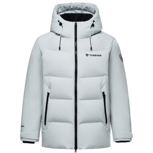 坦博尔鹅绒羽绒服男款冬季加厚运动户外短款连帽可脱卸领保暖外套