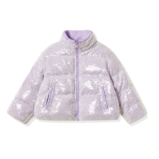 ask 女童亮片羽绒服90绒冬儿童洋气保暖羽绒服宝宝衣服