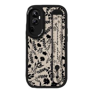 花纹适用手机壳OPPO Reno11Pro高端7se腕带支架9pro女款3简约9pro+防摔5新款8小众6软壳潮牌小羊皮时尚个性10