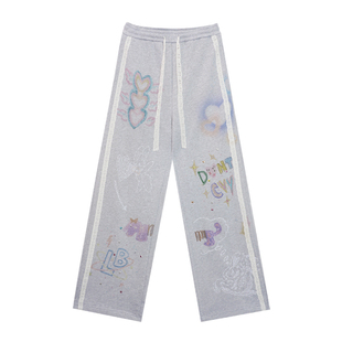 【商场同款】LALABOBO运动休闲长裤26年秋新款原创松弛感印花裤子