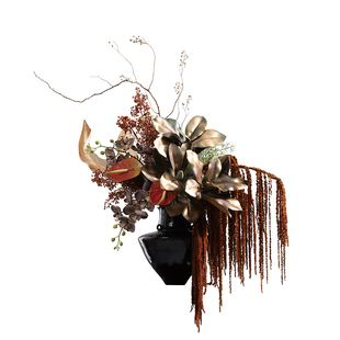 墨色林莽 流金岁月中古老钱风空间花艺 样板间茶几餐桌装饰摆件