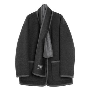 【自营】【绒冬随想曲】ELLE绵羊毛双面呢大衣女2025冬款毛呢外套