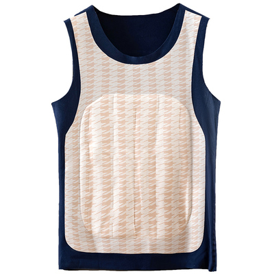 圆领100%羊毛男秋冬打底保暖背心