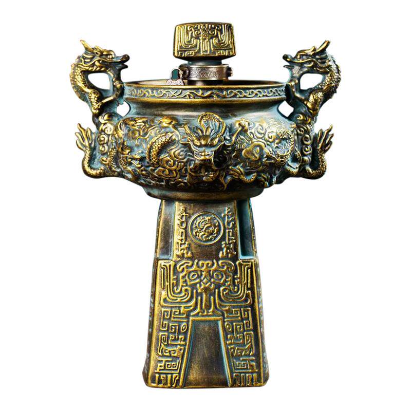 景德镇仿古雕刻九龙家用密封酒坛