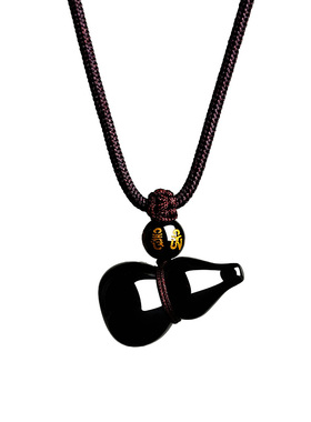 普陀山天然黑曜石吊坠