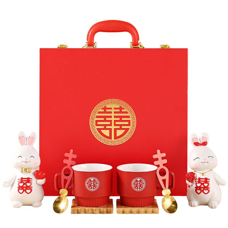 兔子喜摆件新婚礼物送新人结婚用