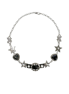 甜酷辣妹爱心蝴蝶星星项链