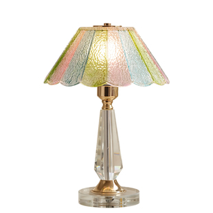 法式复古蝶梦台灯中古高级彩色琉璃氛围感卧室床头美式轻奢装饰灯