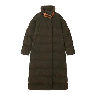 设计师品牌 IMMI 女士麂皮绒双排扣高领毛绒羽绒服银泰 300124