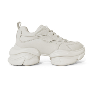 全牛皮老爹鞋女2025春季新款小个子厚底增高学生透气轻便运动鞋子