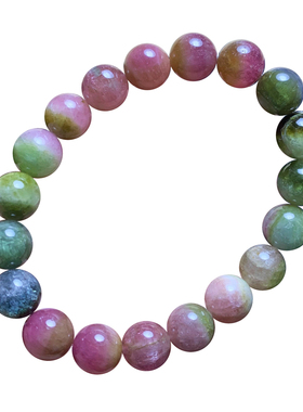 天然小颗粒西瓜碧玺手链糖果水晶