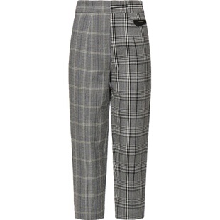 EVISUKURO女士不对称格纹休闲裤2EAGNW1PT162STPL