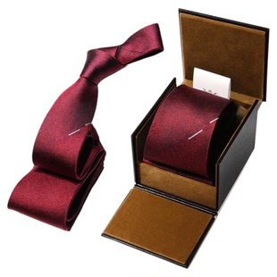 意大利原装安哥拉红色高级真丝领带男结婚新郎时尚商务正装礼盒装
