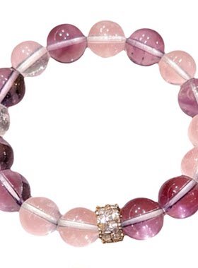 天然白水晶紫水晶粉晶草莓晶手串