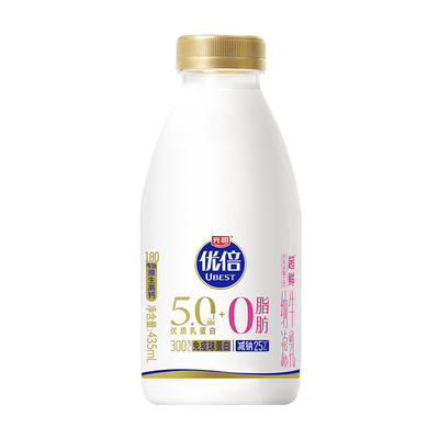 【超鲜5.0】光明优倍鲜牛奶0脂435ml*3/5低温奶日期新鲜早餐鲜奶