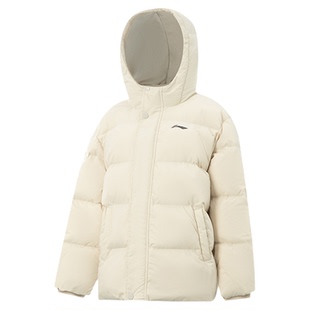 李宁儿童羽绒服2025冬季新款85绒子男童女童短款经典连帽羽绒服