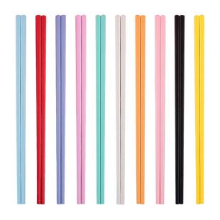 彩色筷子10双家庭分餐马卡龙色不同颜色家用合金防滑十色一人一筷