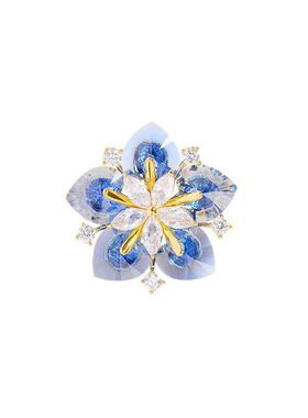 高档轻奢幻彩花朵胸针