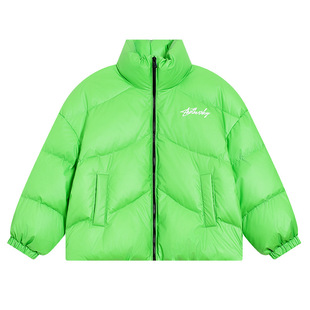 男儿童潮酷温变三防面包羽绒服冬新款儿童防护鸭绒外套草绿粉红色