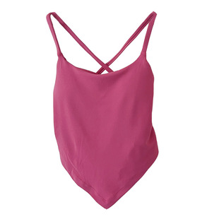 肚兜式挂脖性感瑜伽背心 固定罩杯美背吊带裸感速干健身上衣女夏