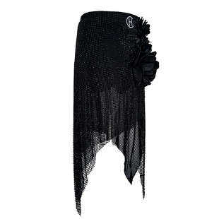 HCDANCE拉丁舞服专业性感舞裙立体花带钻网表演服半身裙DX2016