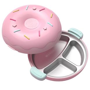 goryeobaby婴幼儿童注水保温碗316不锈钢吸盘分格餐盘宝宝辅食碗