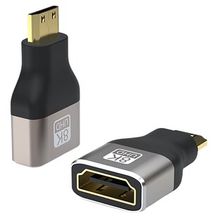 minihdmi转hdmi转接头8Kmicro hdmi转接器迷你电脑便携屏单反相机