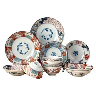 美浓烧日本进口餐具有田烧古伊万里九谷轻奢碗盘家用送礼陶瓷套装