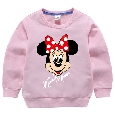 米妮新款红色纯棉圆领春秋卫衣