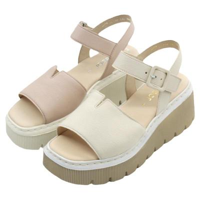 德国Gabor厚底坡跟一字面凉鞋