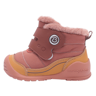 芭比班纳宝宝雪地靴冬季加绒儿童棉鞋婴儿男童女童高帮机能学步鞋