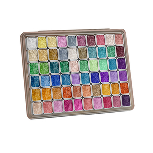 敦煌珠光水彩固体不透明彩绘颜料水彩画套装全套画画工具美术生专用金粉白色水粉美甲24色颜料盒便携式分装盒