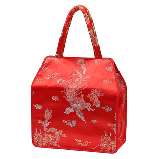 提亲彩礼袋订婚结婚高档彩礼盒聘礼金盒婚礼布袋10万20万下聘刺绣