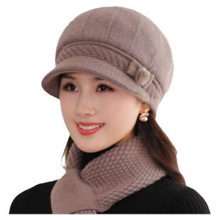 妈妈帽子女中老年人女士冬天老人奶奶老太太加绒加厚保暖毛线帽