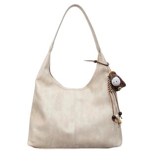 松弛感大容量包包女2026新款时尚简约通勤单肩包休闲托特包水桶包