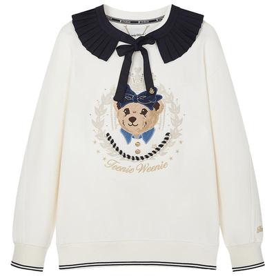 TeenieWeenie小熊奥莱冬装甜美风少女感可拆卸琴褶领卫衣宽松上衣