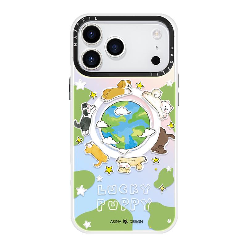 萌宠星球适用苹果17Promax手机壳15磁吸支架iPhone16Pro保护套好看创意plus全包可爱14网红p13新款高级感