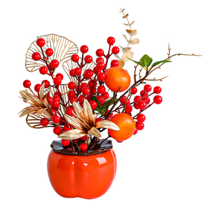 柿柿事事如意玄关摆件新居搬家客厅布置入宅装饰用品礼品乔迁礼物