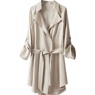 垂感风衣女中长款2026年春季新款时尚宽松休闲高端小个子薄款外套