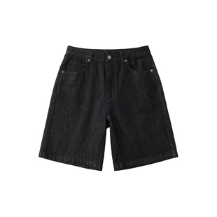 LR MADE 26SS 质感原牛 定制古银撞钉 麂皮皮牌 13oz五分牛仔短裤