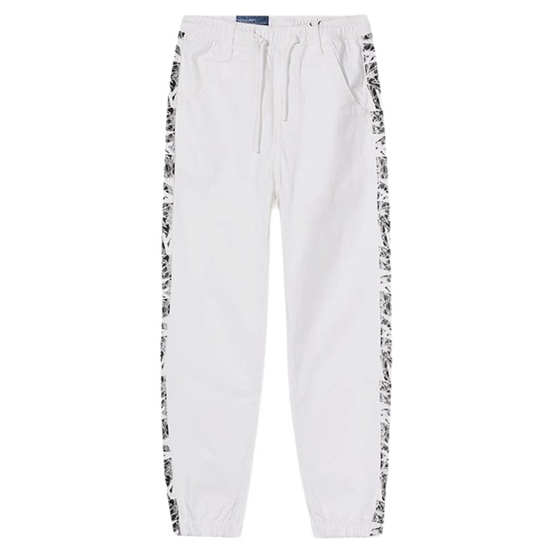 舒适ABLE,JEANS白色休闲束脚裤