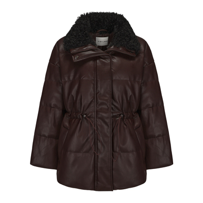 IF BY LAND设计师品牌LOOKNOW冬季新款蛋白皮圈圈毛羽绒服