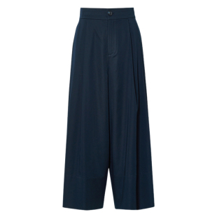 伊芙丽outlets店垂感薄款8分裤简约百搭宽松显瘦阔腿裤休闲裤夏女