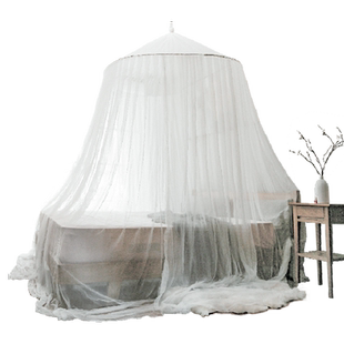 艾野圆顶吊顶蚊帐三开门加大尺寸吊挂式拼接床公主风超大加密网纱