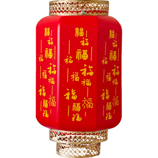 仿羊皮灯笼亚克力户外防水长廊连串宫灯挂饰春节仿古餐饮店红灯笼